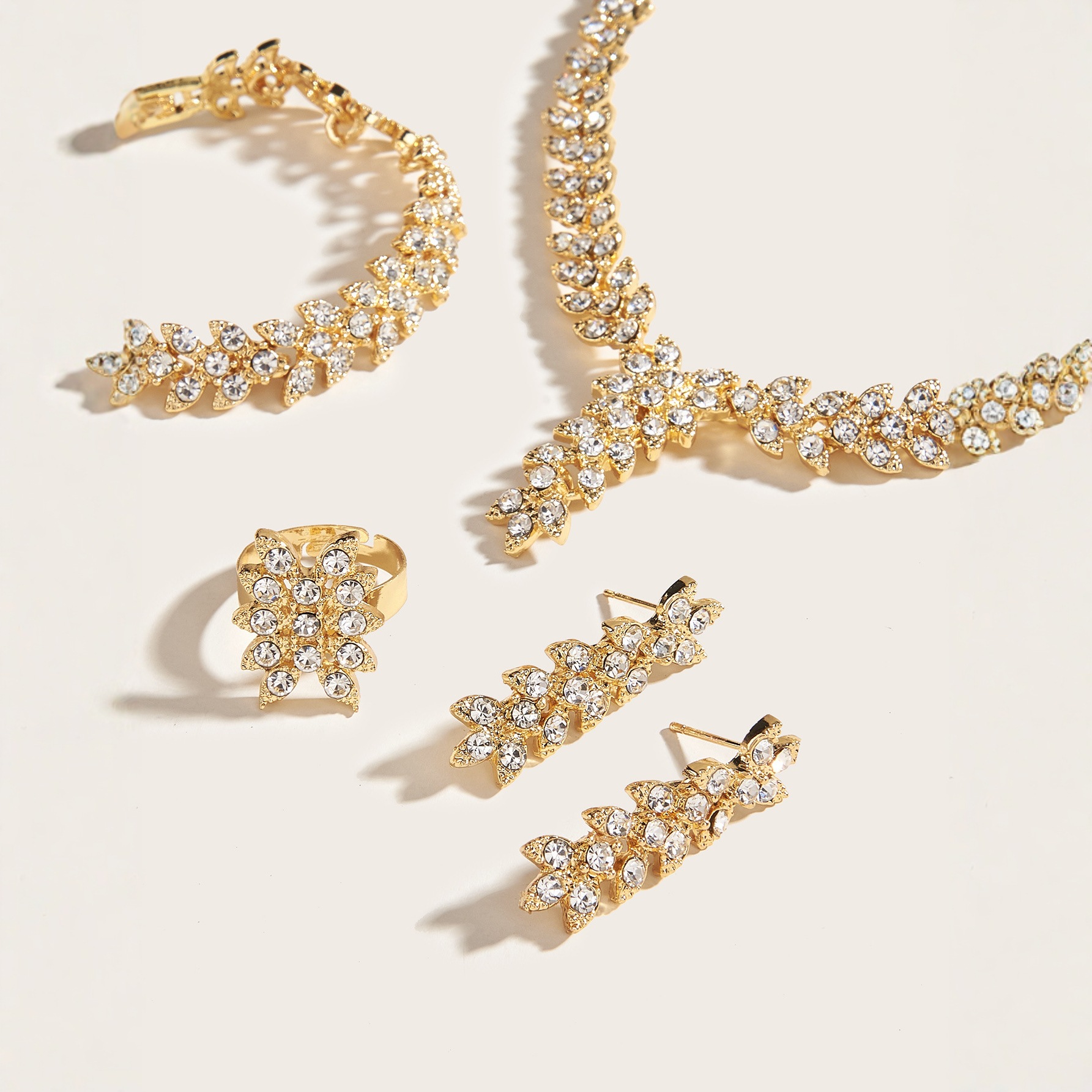 Premium Necklace European & American Style Crystal Tassel Br Jewelry Set thumbnail 3