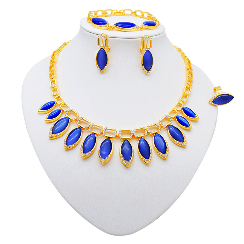 Alloy Necklace European & American Style Cat Eye Jewelry Set - view 2